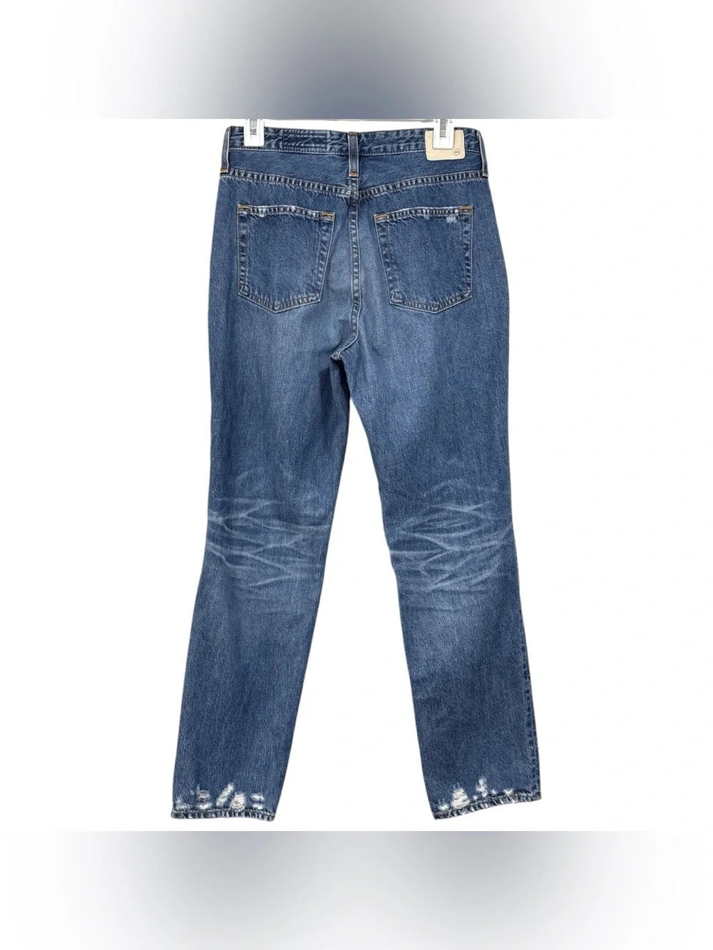 AG Adriano Goldschmied The Phoebe Blue Denim High Rise Distressed Jeans Size 29